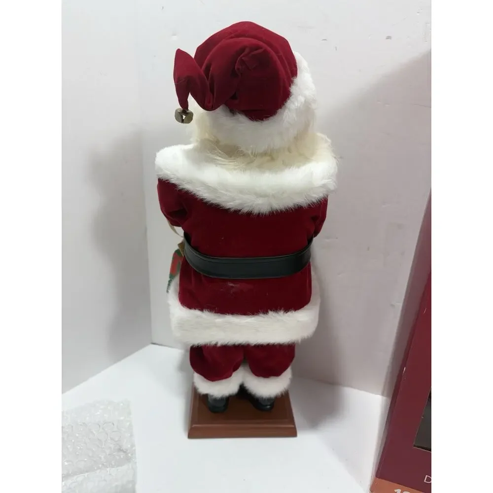 Santa Claus w/ Gifts‎ Poseable Arms 18” Figurine On Wood Base Christmas Figure